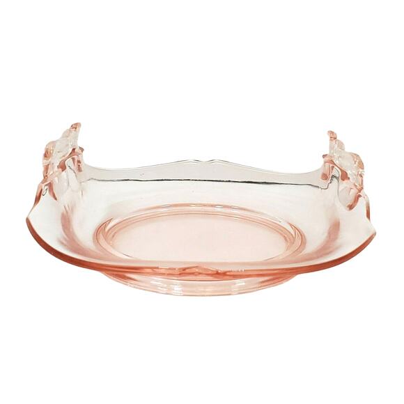 Pink Depression Handle Candy Dish 7" - Picture 2 of 9